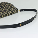 Christian Dior Trotter Canvas Shoulder Bag Navy Gold Auth 129648-7