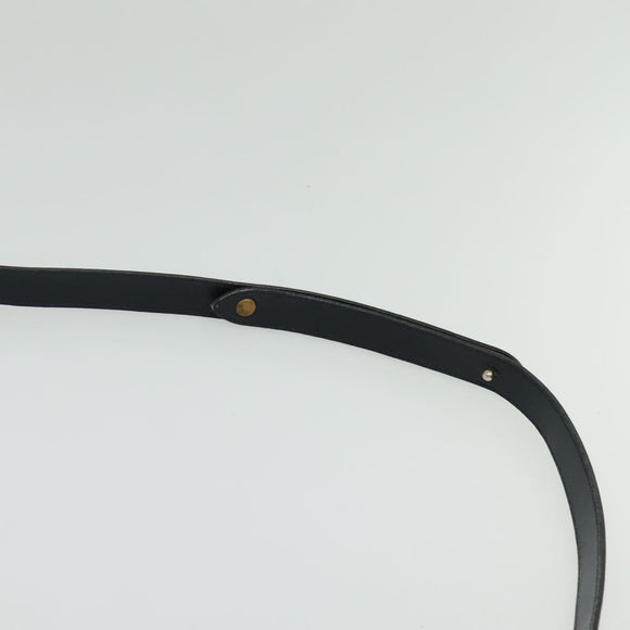 Christian Dior Trotter Canvas Shoulder Bag Navy Gold Auth 129648