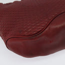 BALLY Shoulder Bag Leather Red Gold Auth 129654-15