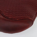 BALLY Shoulder Bag Leather Red Gold Auth 129654-16