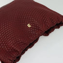 BALLY Shoulder Bag Leather Red Gold Auth 129654-6