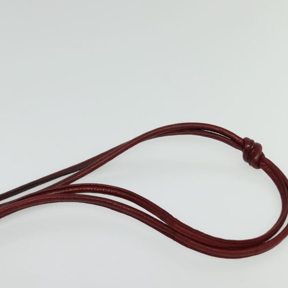 BALLY Shoulder Bag Leather Red Gold Auth 129654