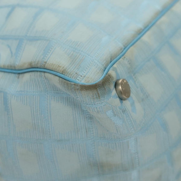 CHANEL New Travel line Tote Bag Light Blue Silver CC Auth 129655