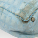 CHANEL New Travel line Tote Bag Light Blue Silver CC Auth 129655-16