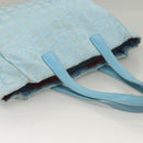 CHANEL New Travel line Tote Bag Light Blue Silver CC Auth 129655-7