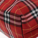 BURBERRY Nova Check Tote Bag Nylon Red Auth 129656-10