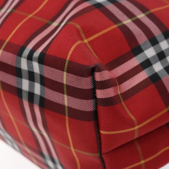 BURBERRY Nova Check Tote Bag Nylon Red Auth 129656