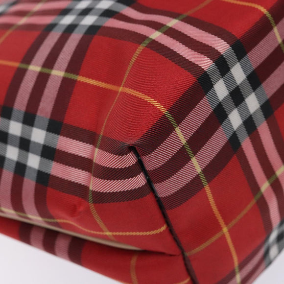 BURBERRY Nova Check Tote Bag Nylon Red Auth 129656