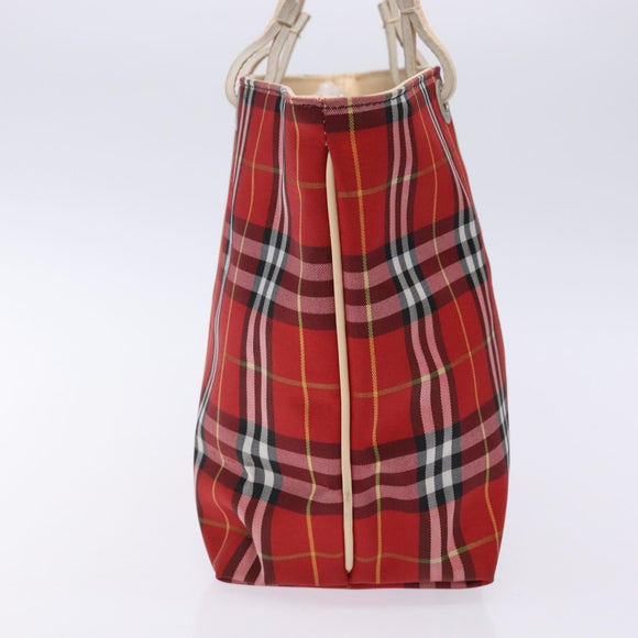 BURBERRY Nova Check Tote Bag Nylon Red Auth 129656