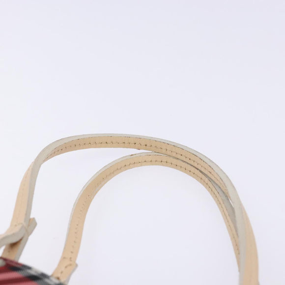 BURBERRY Nova Check Tote Bag Nylon Red Auth 129656