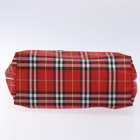 BURBERRY Nova Check Tote Bag Nylon Red Auth 129656
