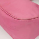 PRADA Hand Bag Nylon Pink Silver Auth 129678-15