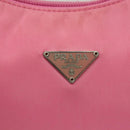 PRADA Hand Bag Nylon Pink Silver Auth 129678-18