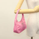 PRADA Hand Bag Nylon Pink Silver Auth 129678-22