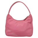 PRADA Hand Bag Nylon Pink Silver Auth 129678-2
