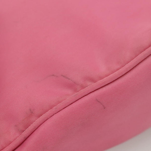 PRADA Hand Bag Nylon Pink Silver Auth 129678