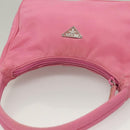 PRADA Hand Bag Nylon Pink Silver Auth 129678-7