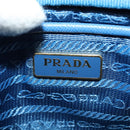PRADA Shoulder Bag Nylon Gold Blue Auth 129679A-18
