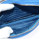 PRADA Shoulder Bag Nylon Gold Blue Auth 129679-21