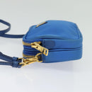 PRADA Shoulder Bag Nylon Gold Blue Auth 129679-3