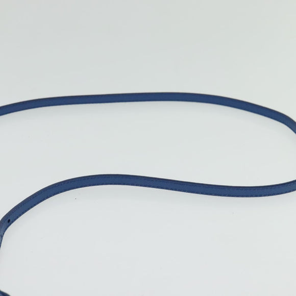 PRADA Shoulder Bag Nylon Gold Blue Auth 129679A