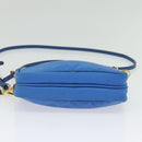 PRADA Shoulder Bag Nylon Gold Blue Auth 129679-5
