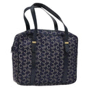 CELINE Sulky Hand Bag Canvas Navy Auth 129685-1