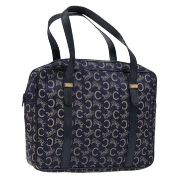 CELINE Sulky Hand Bag Canvas Navy Auth 129685