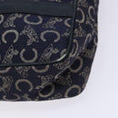 CELINE Sulky Hand Bag Canvas Navy Auth 129685-8