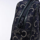 CELINE Sulky Hand Bag Canvas Navy Auth 129685-18