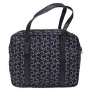 CELINE Sulky Hand Bag Canvas Navy Auth 129685-2