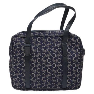 CELINE Sulky Hand Bag Canvas Navy Auth 129685 - 0