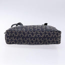 CELINE Sulky Hand Bag Canvas Navy Auth 129685-5