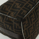 FENDI Zucca Canvas Vanity Pouch Black Brown Auth 129688-8