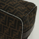 FENDI Zucca Canvas Vanity Pouch Black Brown Auth 129688-15