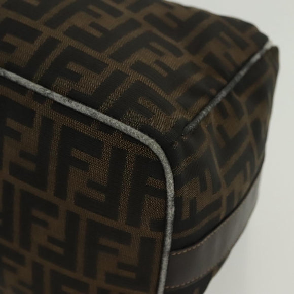 FENDI Zucca Canvas Vanity Pouch Black Brown Auth 129688