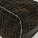 FENDI Zucca Canvas Vanity Pouch Black Brown Auth 129688-17
