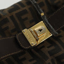 FENDI Zucca Canvas Vanity Pouch Black Brown Auth 129688-18