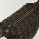 FENDI Zucca Canvas Vanity Pouch Black Brown Auth 129688-10
