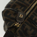 FENDI Zucca Canvas Vanity Pouch Black Brown Auth 129688-19