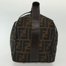 FENDI Zucca Canvas Vanity Pouch Black Brown Auth 129688-3