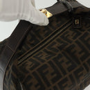 FENDI Zucca Canvas Vanity Pouch Black Brown Auth 129688-6