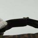 FENDI Zucca Canvas Vanity Pouch Black Brown Auth 129688-14