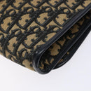 Christian Dior Trotter Canvas Shoulder Bag Navy Gold Auth 129696-16