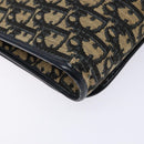 Christian Dior Trotter Canvas Shoulder Bag Navy Gold Auth 129696-17