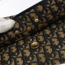 Christian Dior Trotter Canvas Shoulder Bag Navy Gold Auth 129696-9