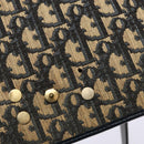 Christian Dior Trotter Canvas Shoulder Bag Navy Gold Auth 129696-10