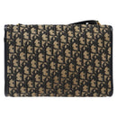 Christian Dior Trotter Canvas Shoulder Bag Navy Gold Auth 129696-2