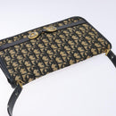Christian Dior Trotter Canvas Shoulder Bag Navy Gold Auth 129696-6