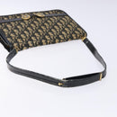 Christian Dior Trotter Canvas Shoulder Bag Navy Gold Auth 129696-7